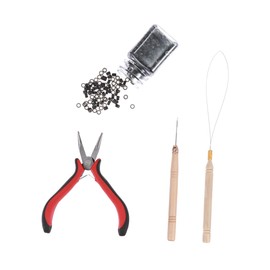 minkissy Complete Hair Extension Plier Set Pulling Needle Micro Rings Perfect for Salon Professionals