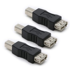 rgzhihuifz 3 Pack USB 2.0 AF/BM Adapter Type A Female to USB B Print Male Adapter Connector Converter Plug
