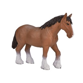MOJO Brown Clydesdale Realistic Horse Toy Replica Hand Painted Figurine