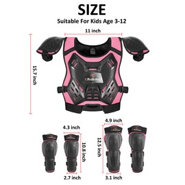 Kids Dirt Bike Gear Armor Vest Suit, Motorcycle Chest Protector with Knee Elbow Pads, Youth Riding Protective Gear for Motocross Cycling Skating Ski Off-Road
