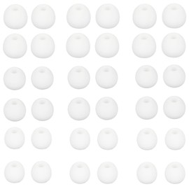 CYADCI Earbud Tips Soft and Comfortable Headphone Ear Tips Ear Bud Replacement Pieces Silicone Fit Most in-Ear Headphones，Inner Hole 3.8mm -5.5mm，18 Pairs White S/M/L Replacement Earbud Tips