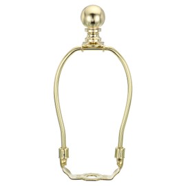 PATIKIL 5.5 Inch Lamp Harp Kit with Finial, 1 Set Detachable Lamp Shade Bracket Holder, DIY Lighting Accessories for Table Lamps Floor Lamps, Gold Tone