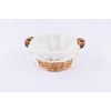 Chattels Round Bread Serving Table Basket with wooden handles and