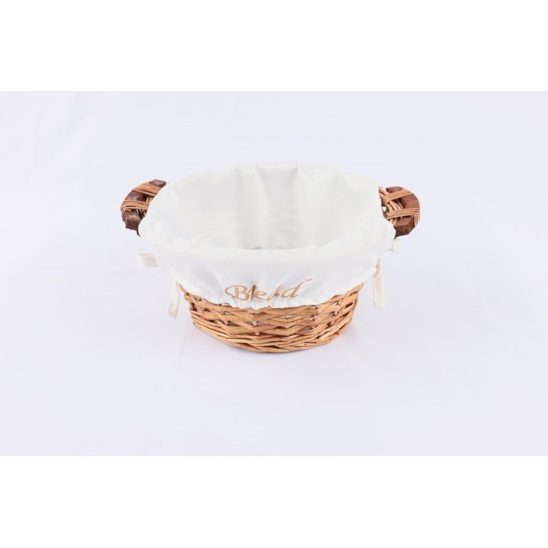 Chattels Round Bread Serving Table Basket with wooden handles and