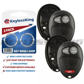 KeylessKing* 2 Remote Key Fob Shell Pad Case for 2006 2007 2008 2009 2010 Hummer H3