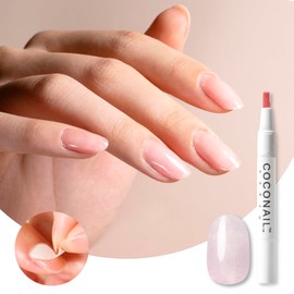 coconail HEMA Free Peel Off Gel Nail Self Nail Gel Nail Seal Peel Off Color Gel Nail Tip Anti-allergy Transparent Easy Beginner Self Kit Set Clear Base Shine Glitter Top Pen Brush Stick COCONAIL Coco