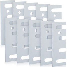 Ferraycle 16 Gauge Steel Hinge Shim Coated Finish Door Hinge Shims 4-1/2" Length x 1-5/8" Width Stainless Steel Door Hole Filler Plate for Door Hinge Repair Kit, Gray (10 Pack)