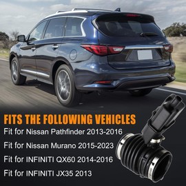 16576-3JA0A Engine Air Intake Hose Tube With Clamps for Nissan 2015-2023 Murano for 2013-2016 Pathfinder for 2014-2016 Infiniti QX60,2013 JX35 165763JA0A 004B, A27624