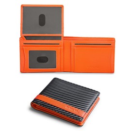 VANNANBA Leather Wallet for Men Slim Rfid bifold Wallet Men 2 ID Window With Gift Box