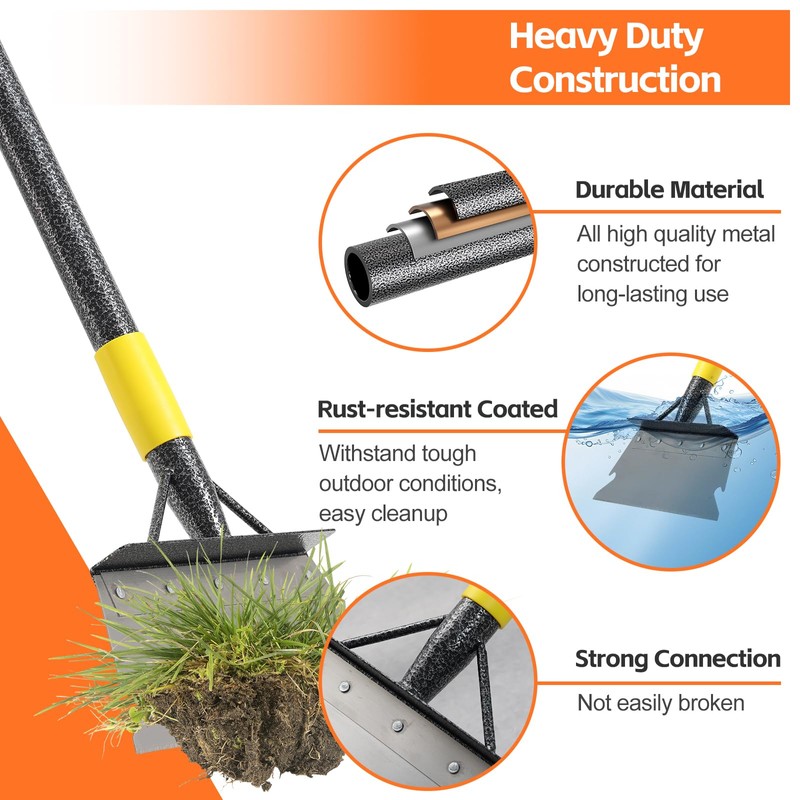 Floor Scraper Long Handle - Ice Snow Removal Tool,Multifunctional Garden