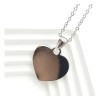 Collar Dije Plano Placa Corazón Cadena Acero Inoxidable Amor Plateado