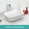 J-FAMILY 18.3'' x 13'' Bathroom Vessel Sink Leopard Texture Silver