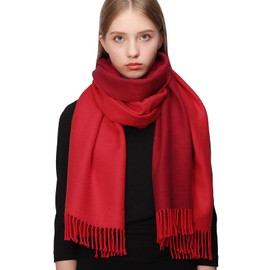 RIIQIICHY Ladies Red Scarf Gifts for Women Winter Christmas Scarves Wraps Pashmina Shawl Warm Large Cashmere Scarf