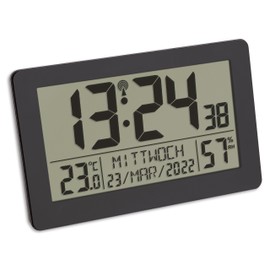 TFA Dostmann 60.2557.01 Digital Radio Controlled Clock with Room Climate and Backlight