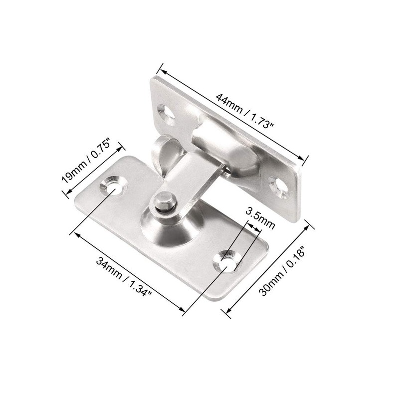 sourcing map Folding Door Bolt 201 Stainless Steel 44 x