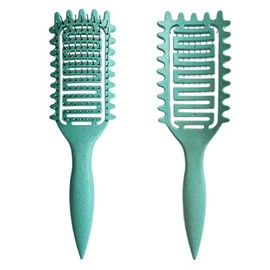 Curly Hair Brush, 2024 Newest Brush Less Pulling Styling Brush for Men and Women, Curl Brush,Boar Bristle Hair Brush Styling Brush for Detangling (Green03)