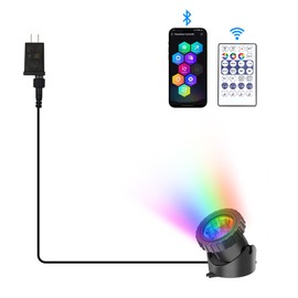 CREPOW RGB Underwater Pond Lights, Super Bright LED Submersible Fountain Lights Colored Landscape Spotlights, Bluetooth APP Control IP68 Waterproof for Fish Aquarium Tank Garden Yard Pool(Set of 1)