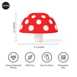 OTOTO Mushroom - Foldable Small Kitchen Funnel with Wide Mouth for Jars. Bottle Liquid Transfer - Silicone, 100% Food Safe, BPA Free, Dishwasher Safe