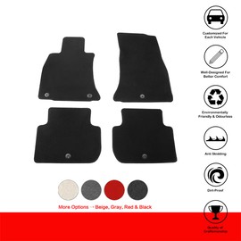 IKON MOTORSPORTS, Floor Mats Compatible with 2018-2023 Kia Stinger, Black Nylon Front & Back Row Carpet Liners 4PCS Full Set, 2019 2020 2021 2022