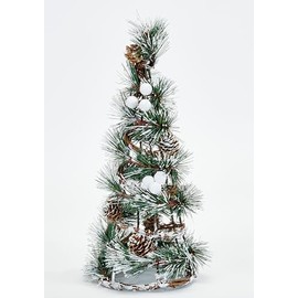 14" Snowy Pine Cone Artificial Christmas Tabletop Tree
