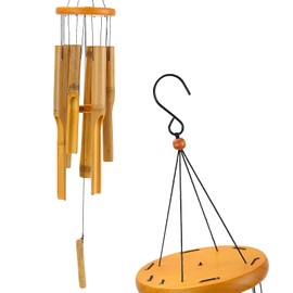 HAKZEON 32 Inch Bamboo Wind Chimes Memorial Gifts with Deep Tone Melody, Handcrafted Wooden Wind Chimes for Patio Garden Balcony and Home Decor