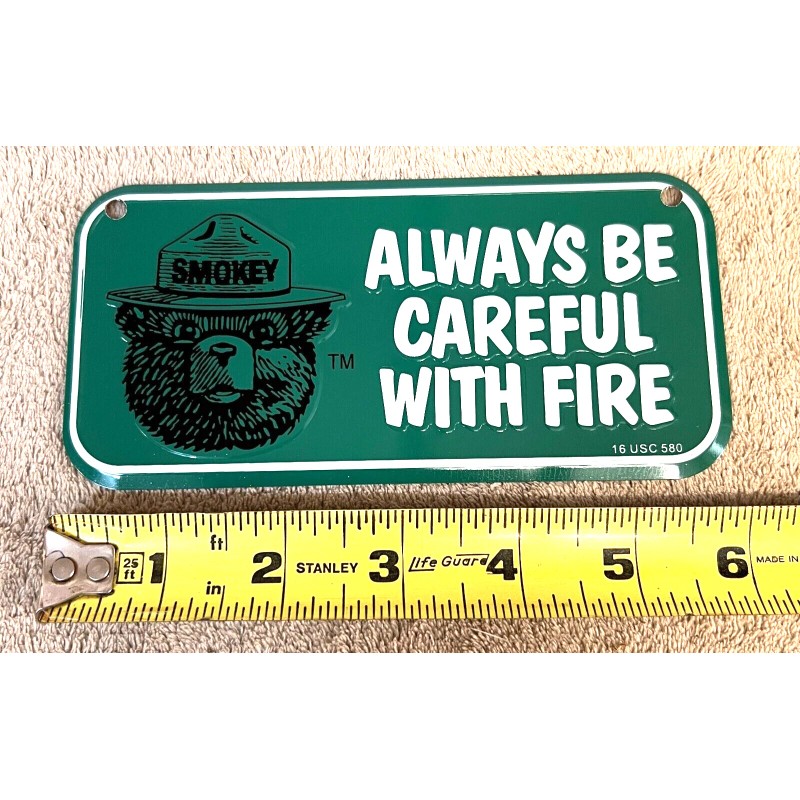 Smokey the Bear Bike License Plate GREEN Only You Can