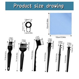 Multi-Purpose Brushes (Black),Anti Static Brushes,Computer Cleaning Kit,Detail Cleaning Brush Set for Small Gaps - Computers,Keyboards,PCBs,Vents,Car Interior,Window（8pcs