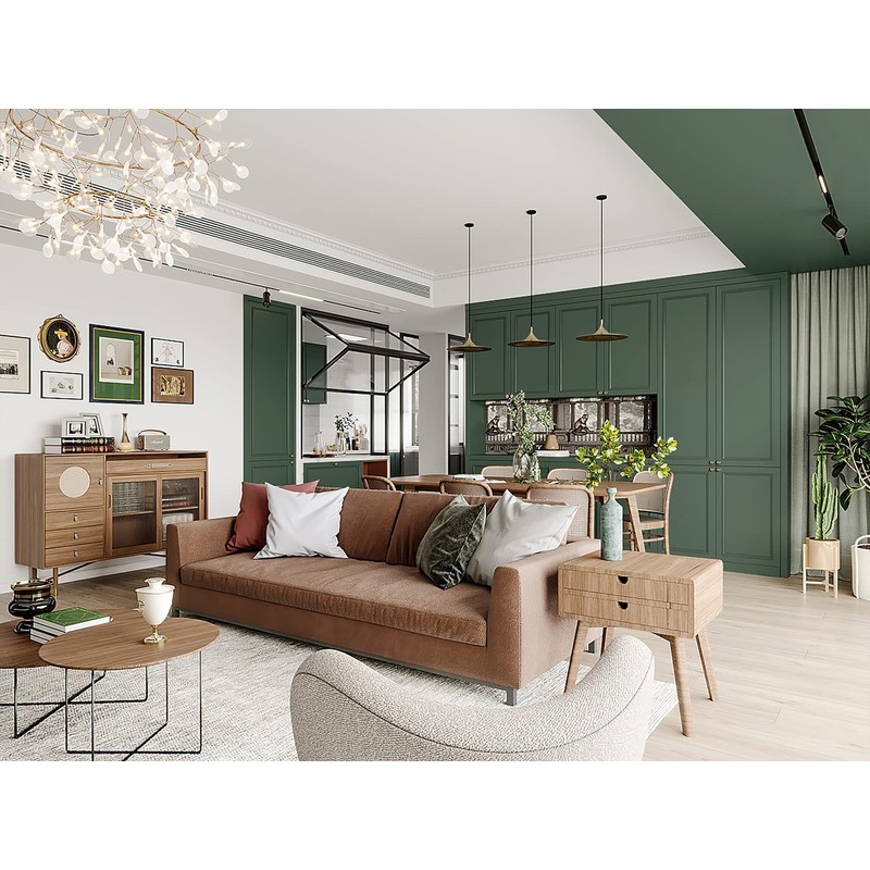 Dimoon 78.7''x17.7'' Green Peel and Stick Wallpaper Contact Paper Modern