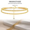 CharmBurst 14K Gold Anklet, Waterproof Cuban Link Chain, Layer Anklet