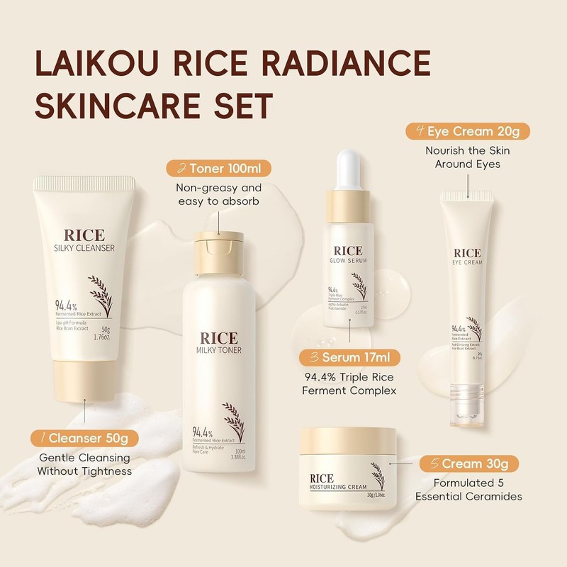 Kit facial de arroz 5 en 1 para mujer –