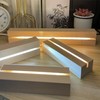RUIITEN 9.45 inch Rectangle Display Pedestal, Warm Color Rectangle Led