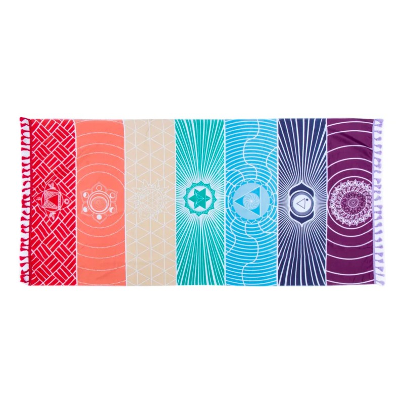Deluxe Tela 7 Chakras Alfombrilla Yoga Meditación Manta Decoración