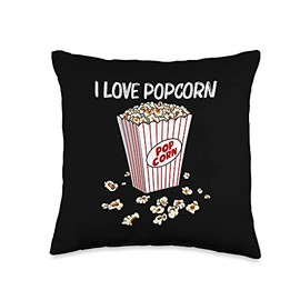 Best Popcorn Box Game Show Pop Snack Accessories Cool Popcorn Gift for Men Women Corn Kernel Movie Night Food Throw Pillow, 16x16, Multicolor