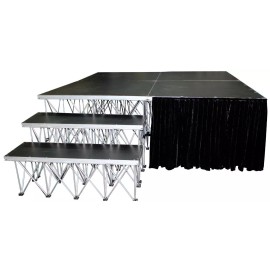 ProX XSF-SKIRT24 StageX 24 inch Portable Stage Skirt Black Compatible W/ XSQ XSU