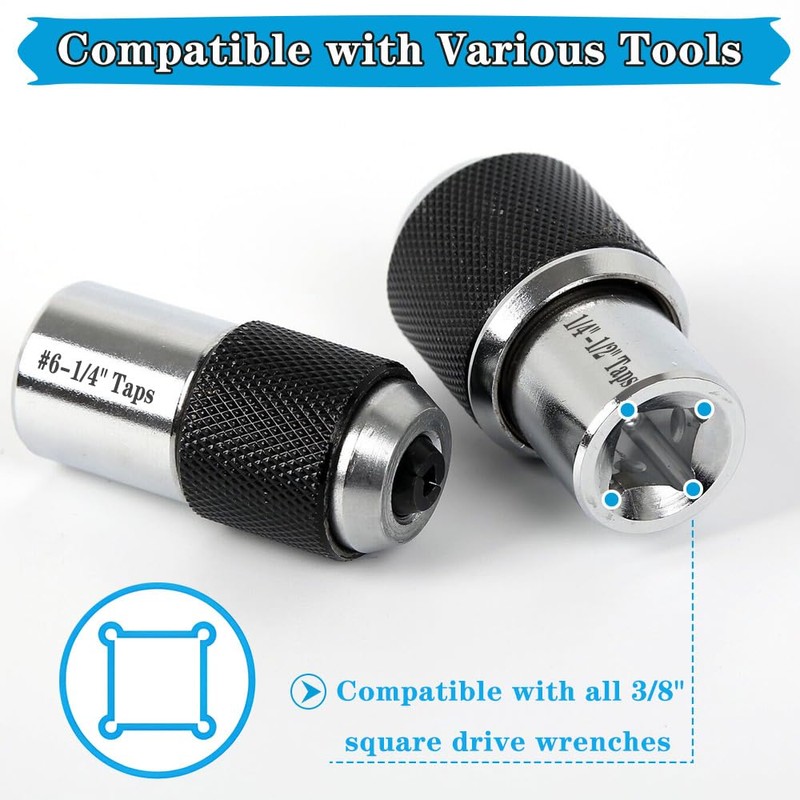Saipor 2pcs Tap Socket Set, 3/8" Drive Tap Extractor Tool