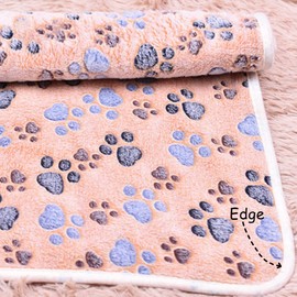 8 Pieces Fluffy Puppy Cats Blanket with Cute Printed Paws, Soft Flannel Snuggle Blankets, Washable Warm Pet Sleep Bed Couch Cushion Mat for Puppies Small Dogs Cats Kittens Rabbit-23.6 x 15.7in