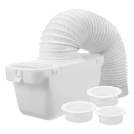 Hohopeti 1Set Indoor Dryer Vent Kit Dryer Connector with Wall Plate for Easy Installation Durable Material Convenient Water Collection for Drum Dryers