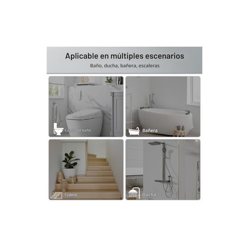 Sunzone Barras de Apoyo Ba?o,antideslizante para Ancianos,25cm*25cm