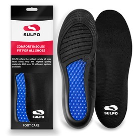 SULPO Insoles for Work Shoes - Memory Foam Shoe Insoles - Ventilation Holes Promote Air Circulation, Against Sweaty Feet - For Men & Women - 1 Pair of Insoles, Size 37-46 (42-46)