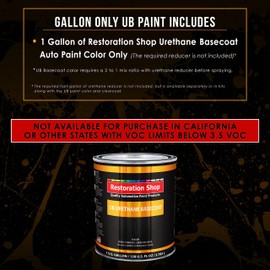 Restoration Shop - Wimbledon White Urethane Basecoat Auto Paint - Gallon Paint Color Only - Professional High Gloss Automotive, Car, Truck Refinish Coating