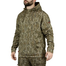 Mossy Oak Mens Camo Hunting Hoodie Performance Fleece, Bottomland, 3X