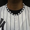 TYQSY 16-18 Inch Baseball Necklaces, Rhinestone Baseball Bead Necklace, Baseball
