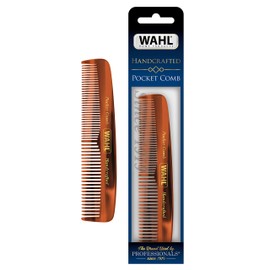 Wahl Wahl Beard, Mustache, & Hair Pocket Comb for Men's Grooming - Handcrafted & Hand Cut with Cellulose Acetate - Smooth, Rounded Tapered Teeth - Model 3324