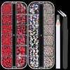 Flat Back Multi-shaped And Round Glass Nail Art Rhinestones Set