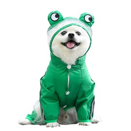 IOICYBF Dog Raincoat with Hood, Waterproof Full-Coverage Reflective Rain Jacket Quick-Drying Rain Poncho and Shoes for Small Medium Large Dogs,Frog,6XL