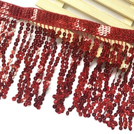 3 Yard 16 cm Sequins Fringe Tassel Fringe Ribbon Cut Fringe Decorative Ribbon Decorative Ribbon Decorative Ribbon Dance Fringe Sewing Accessories for DIY Crafts Apparel Clothing, Costumes, Sewing,