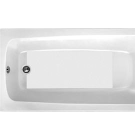 16"x40" Matte White Self-Adhesive Vinyl Non Slip Bath Mat Safety Anti Skid Bathtub Placemat with Drain Cut Out Peel and Stick for Shower Floor Boat Area
