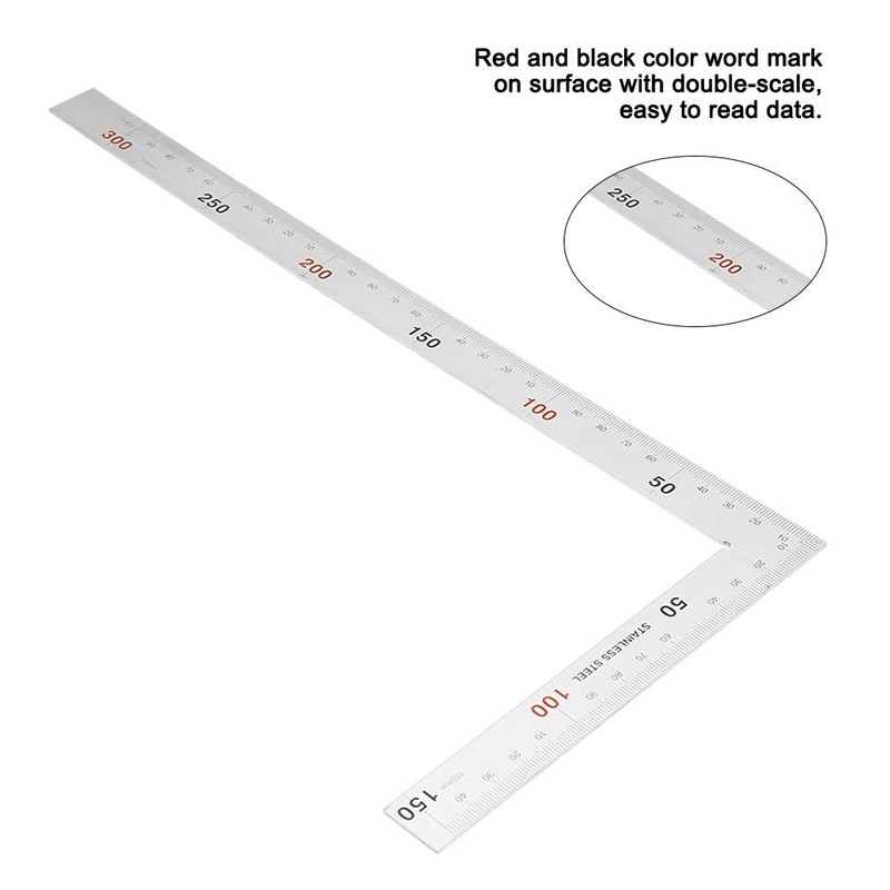 Oumefar Frame Square, Stainless Steel 90 Degree Right Angle Ruler,