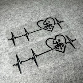 Car Styling Stickers for Frog Heart Beat PR Love Puerto Rico Puerto Rican Flag Tape Auto Tail Window Body Decoration Decal Applique Waterproof 2PCS (15x5cm, Black)