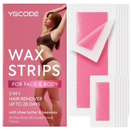 60PCS Wax Strips for Hair Removal: Waxing Kit for Women - 40 Body & 20 Facial Wax Strips for Face Arms Legs Underarms Bikini with 4 Calming Oil Wipes